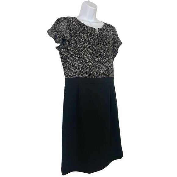 212 Collection Womens Black & Gray Short Sleeve Shift Dress Side Zipper Size 12 - Picture 3 of 11